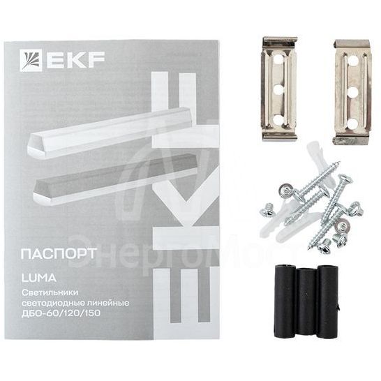 Светильник светодиодный ДБО-60 24Вт 6500К IP20 590х65х70 линейный черн. LUMA EKF LBL-60-24-B-6500