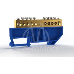 Шина нулевая на DIN-изоляторе 8х12мм 10 отвер. латунь TOKOV ELECTRIC TKE-BCB-812-10-DIN/N