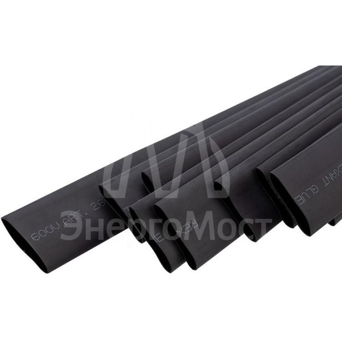 Трубка термоусаживаемая двухстенная клеевая 19.1/9.55мм (уп.10шт) по 1м черн. Rexant 26-2107