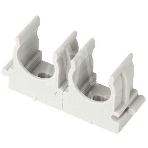 Держатель для труб (клипса) d16мм CLIP-16-G-MP прямой монтаж сер. (уп.100шт) Эра Б0062103