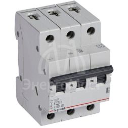 Выключатель автоматический модульный 3п C 20А 4.5кА RX3 Leg 419709