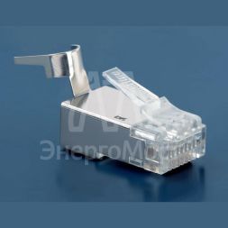 Разъем RJ45(8P8C) PLUG-8P8C-UV-C6-TW-SH-10 под витую пару кат.6 экранир. универс. (уп.10шт) Hyperline 49340