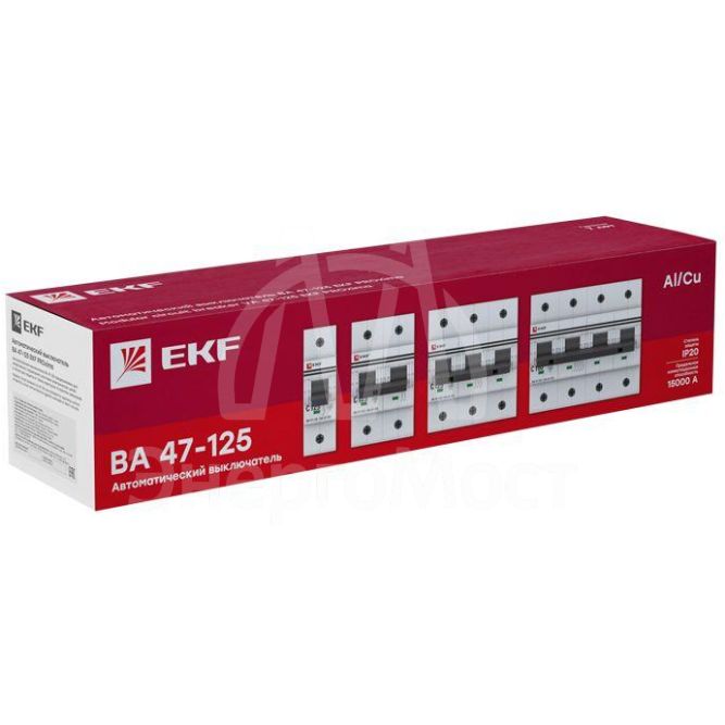 Выключатель автоматический модульный 3п C 125А 15кА ВА 47-125 PROxima EKF mcb47125-3-125C