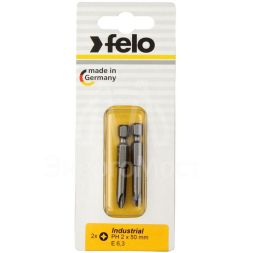 Бита крестовая PH 2х50 серия Industrial (уп.2шт) в блистере Felo 03202536
