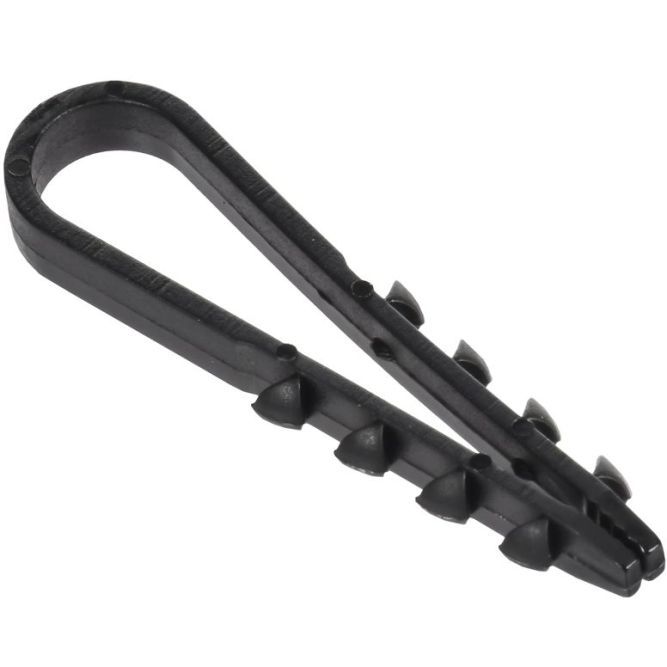 Дюбель-хомут 5х10мм для круглого кабеля нейлон черн. (уп.100шт) GENERICA UDH13-05-10-100-K02-G