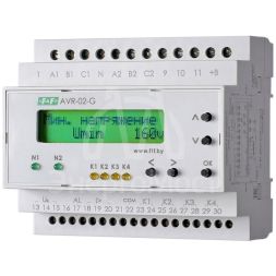 Устройство управления резервным питанием AVR-02-G (2 ввода однофункц. (для работы с генератором) ЖКИ индикатор 35мм 3х400В+N 5х8А 5P IP20 монтаж на DIN-рейке) F&amp;amp;F EA04.006.005
