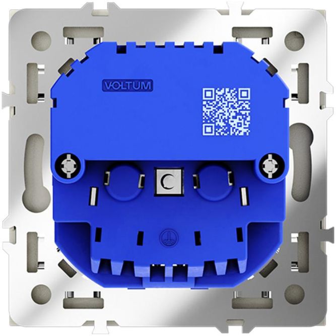Розетка 1-м СП S70 16А с USB A+A с заземл. защ. шторки механизм сталь Voltum VLS040405