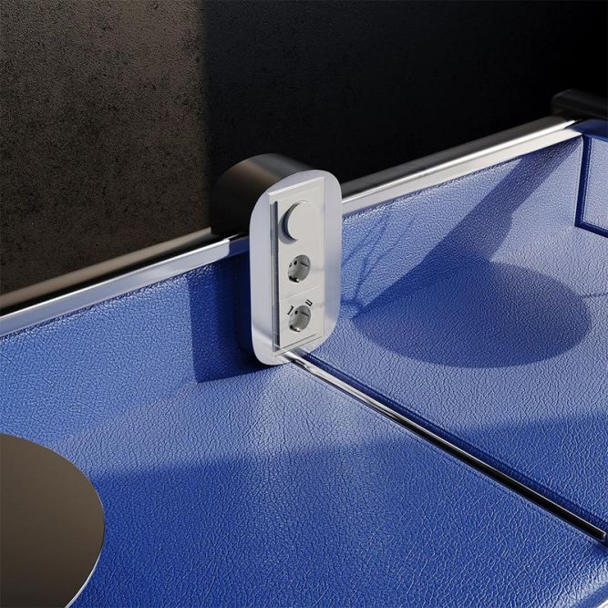 Розетка 1-м СП S70 16А с USB A+A с заземл. защ. шторки механизм сталь Voltum VLS040405