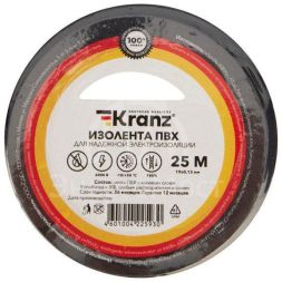 Изолента ПВХ 0.13х19мм 25м черн. (уп.5шт) Kranz KR-09-2206