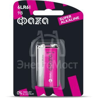 Элемент питания алкалиновый &amp;quot;крона&amp;quot; 6LR61 Super Alkaline BL-1 ФАZА 2858412