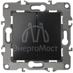 Выключатель 2-кл. СП Эра12 10А IP20 12-1104-05 250В 10AX антрацит Эра Б0014649