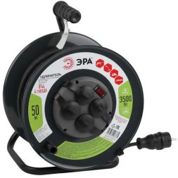 Удлинитель силовой RMx-4es-3x1.5-50m-IP44(KG) на метал. катушке с/з 4гнезда 50м КГ 3х1.5 Эра Б0046804