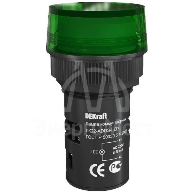 Арматура светосигнальная AD-22DS 220В LED ЛK-22 зел. SchE 25002DEK