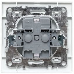 Розетка 1-м СП Минск 16А IP44 с заземл. защ. шторки с крышкой бел. EKF ERR16-029-100-44