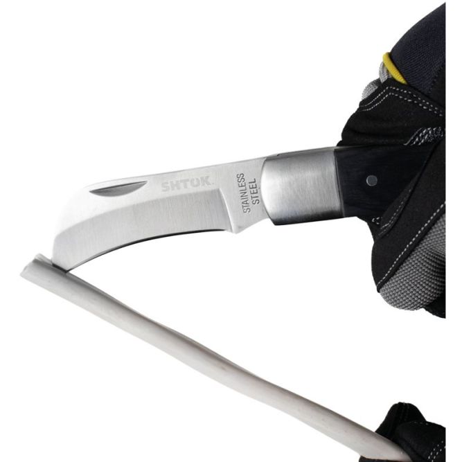 Нож для снятия изоляции большой складной с изогнутым лезвием №2 (14202) SHTOK 376548