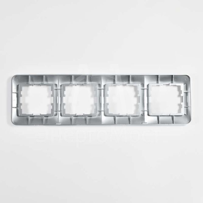 Рамка 4-м KARINA LIFE горизонт. мат. серебр. LEZARD 708-4300-149