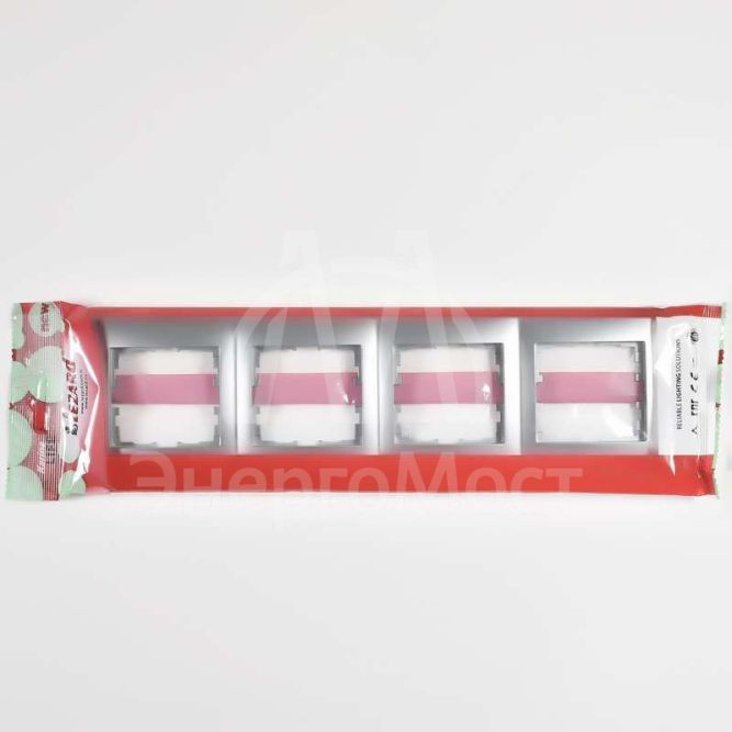 Рамка 4-м KARINA LIFE горизонт. мат. серебр. LEZARD 708-4300-149