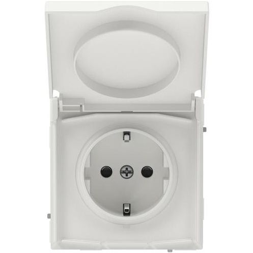 Розетка силовая KANT IP44 2P+E защ. шторки с крышкой бел. песок DKC 7010013