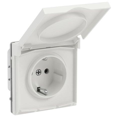 Розетка силовая KANT IP44 2P+E защ. шторки с крышкой бел. песок DKC 7010013