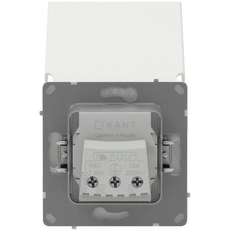 Розетка силовая KANT IP44 2P+E защ. шторки с крышкой бел. песок DKC 7010013
