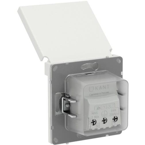 Розетка силовая KANT IP44 2P+E защ. шторки с крышкой бел. песок DKC 7010013
