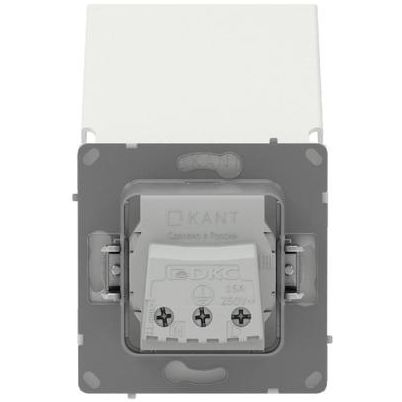Розетка силовая KANT IP44 2P+E защ. шторки с крышкой бел. песок DKC 7010013