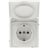Розетка силовая KANT IP44 2P+E защ. шторки с крышкой бел. песок DKC 7010013
