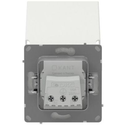 Розетка силовая KANT IP44 2P+E защ. шторки с крышкой бел. песок DKC 7010013