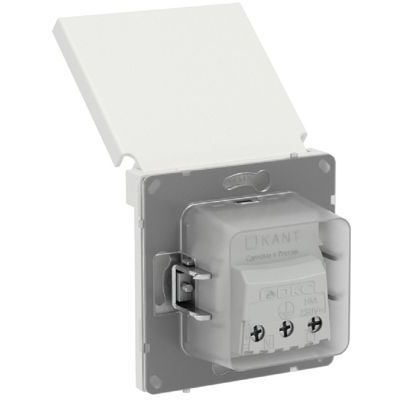 Розетка силовая KANT IP44 2P+E защ. шторки с крышкой бел. песок DKC 7010013