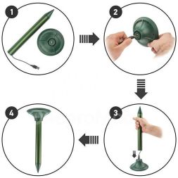 Отпугиватель кротов ультразвуковой солнечная батарея R30 Rexant 71-0007