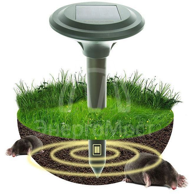 Отпугиватель кротов ультразвуковой солнечная батарея R30 Rexant 71-0007