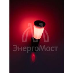 Светильник светодиодный ERAFS012-09 &amp;quot;Факел&amp;quot; 1LED RGB уличный настенный на солнечн. батарее Эра Б0057596