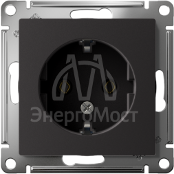 Механизм розетки 1-м СП AtlasDesign 16А с заземл. карбон SchE ATN001043