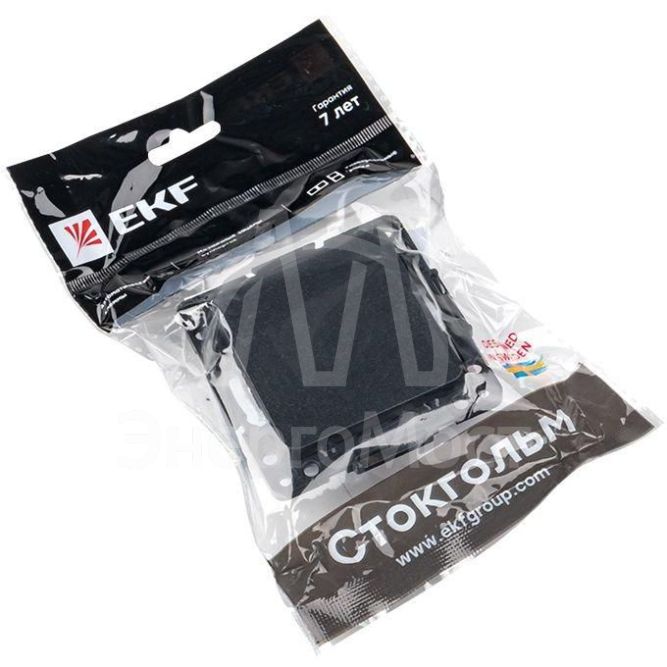 Механизм выключателя 1-кл. Стокгольм проходного 10А черн. PROxima EKF EZV10-025-10