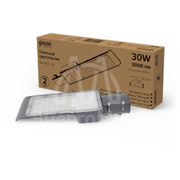 Светильник светодиодный Avenue ДКУ 30Вт 3000К IP65 3000лм 190-250В 316х130х57мм уличный КСС &amp;quot;Ш&amp;quot; черн. GAUSS 629534130