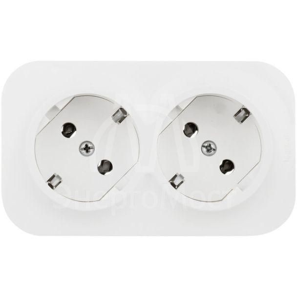 Розетка 2-м ОП Quteo 16А IP20 250В 2х2P+E с заземл. защ. шторки бел. Leg 782237