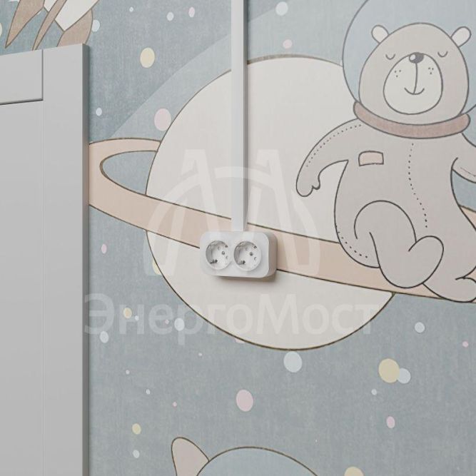 Розетка 2-м ОП Quteo 16А IP20 250В 2х2P+E с заземл. защ. шторки бел. Leg 782237