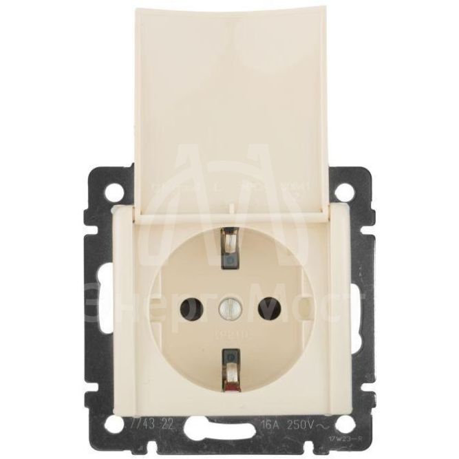 Механизм розетки 1-м СП Valena с защ. крышкой защ. шторки с заземл. сл. кость Leg 774322