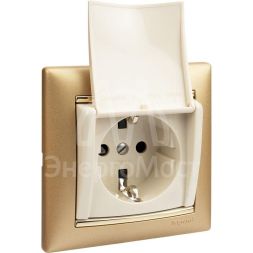 Механизм розетки 1-м СП Valena с защ. крышкой защ. шторки с заземл. сл. кость Leg 774322