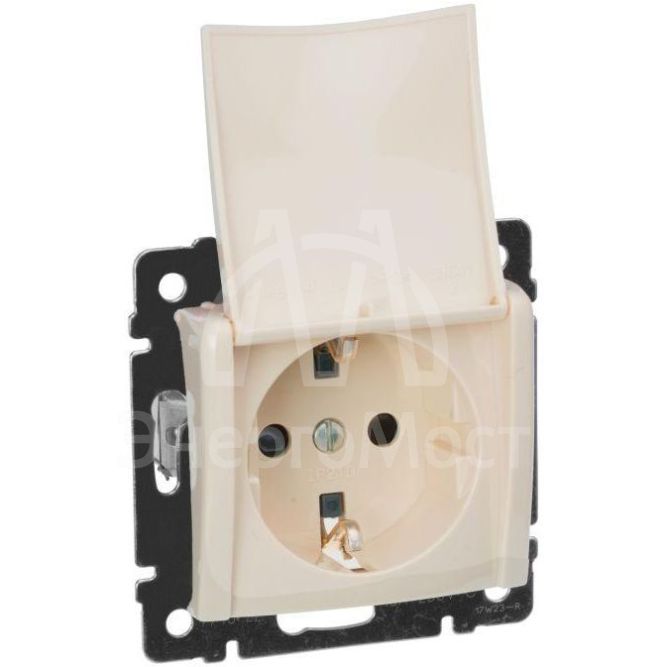 Механизм розетки 1-м СП Valena с защ. крышкой защ. шторки с заземл. сл. кость Leg 774322