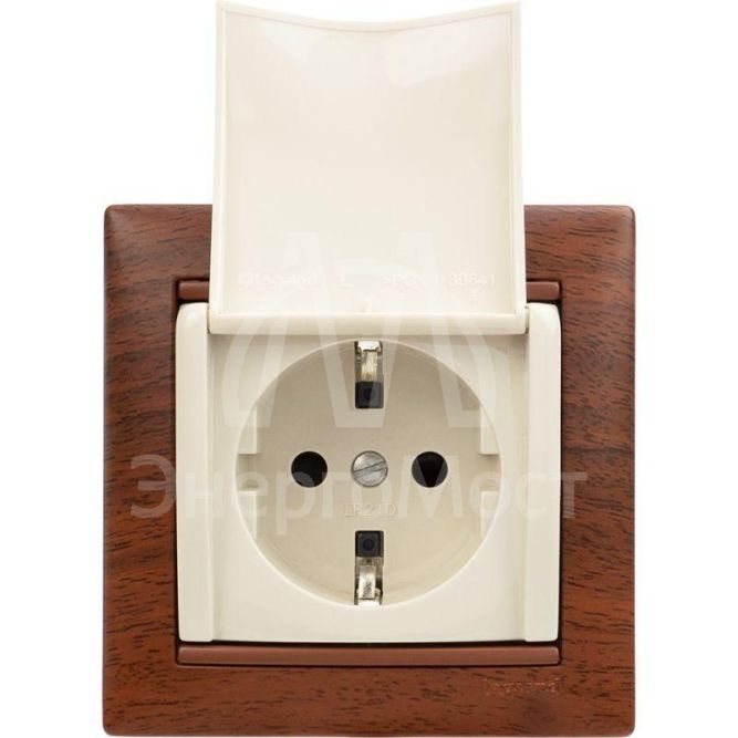 Механизм розетки 1-м СП Valena с защ. крышкой защ. шторки с заземл. сл. кость Leg 774322