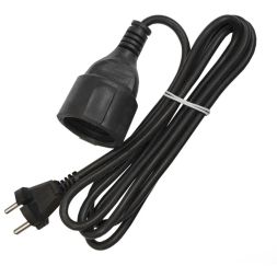 Удлинитель-шнур 1х2м без заземл. 10А IP20 ПВС 2х1 черн. DOMTOK 2338