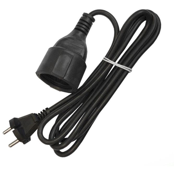 Удлинитель-шнур 1х2м без заземл. 10А IP20 ПВС 2х1 черн. DOMTOK 2338