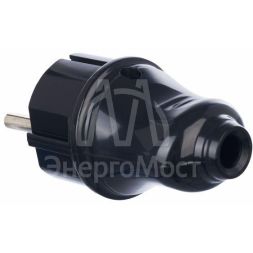 Вилка прямая ВПп10-02-Ст разборная с заземл. контактом 16А черн. IEK EVP10-16-01-K02