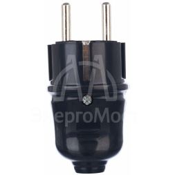 Вилка прямая ВПп10-02-Ст разборная с заземл. контактом 16А черн. IEK EVP10-16-01-K02