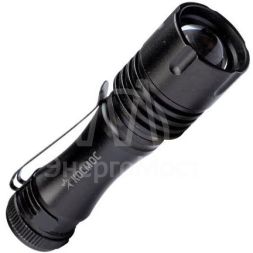 Фонарь ручной 1ВтLED с линзой с зумом 1xAA корпус алюминий зажим для крепления КОСМОС KOS105B