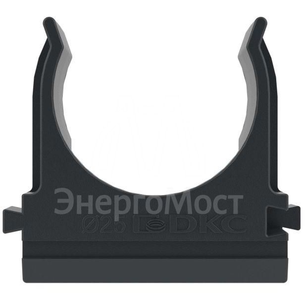 Держатель для труб (клипса) d25мм с защелкой черн. DKC 51025N