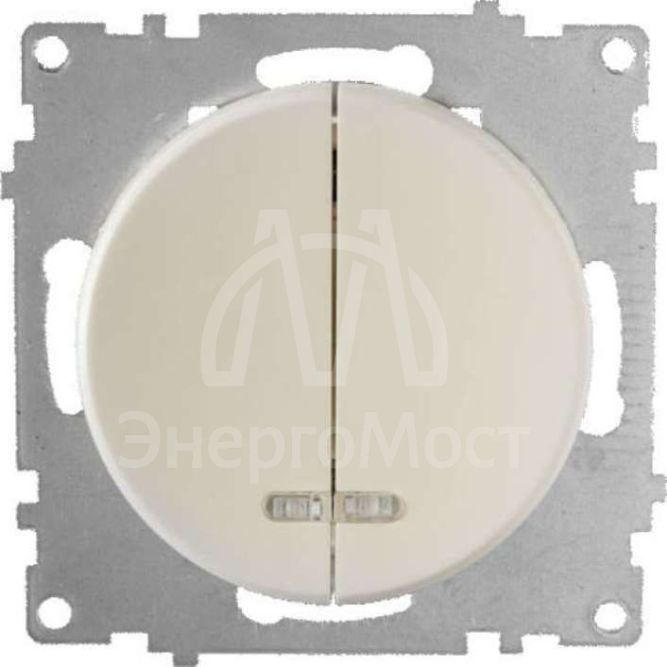 Механизм выключателя 2-кл. СП Florence 10А IP20 с подсветкой беж. 1E31801301 OneKeyElectro 2172802