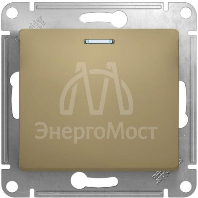 Механизм выключателя 1-кл. СП Glossa 10А IP20 (сх. 1а) 10AX с подсветкой титан SchE GSL000413