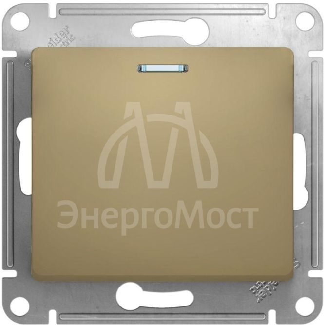 Механизм выключателя 1-кл. СП Glossa 10А IP20 (сх. 1а) 10AX с подсветкой титан SchE GSL000413